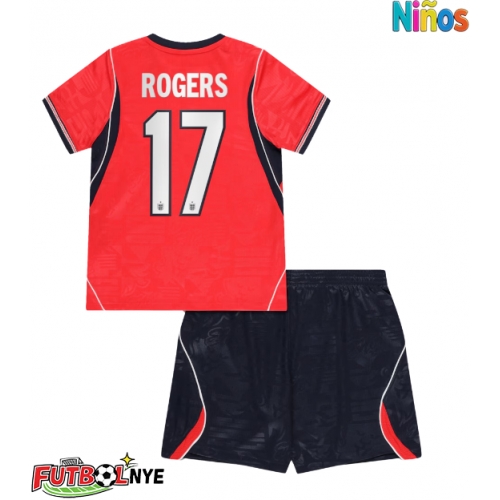 Camiseta Inglaterra Morgan Rogers #17 Visitante Equipación para niños Mundial 2026 manga corta (+ pantalones cortos)